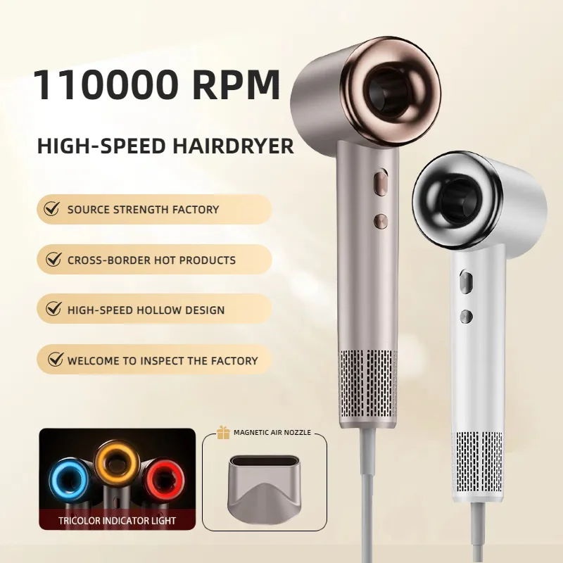 High-Speed Bladeless Salon Hair Dryer 1400W Ionic Feature Electric House hold Use Plastic Hair Dryer Minimum Order