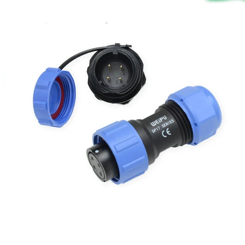 WeiPu SP17 IP68 Waterproof Docking Back Nut Female Plug Male Socket Aviation Connector 2 3 4 5 7 9 10 Pin 5A 10A Panel Mount