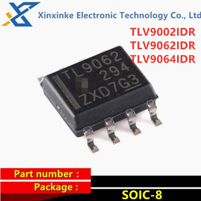 

10PCS TLV9002IDR TLV9062IDR TLV9064IDR TL9062 SOIC-8 TL9002 TL9064 Operational Amplifiers Low-noise RRIO CMOS Rail-to-Rail ICs