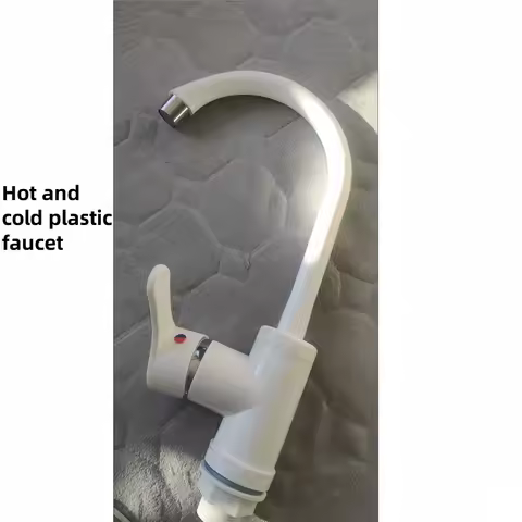 Hot and Cold 360 degree rotation Plastic Faucet with 60cm Hose(1/2" 3/8" 9/16") for Kitchen or Bathroom, Easy Installation