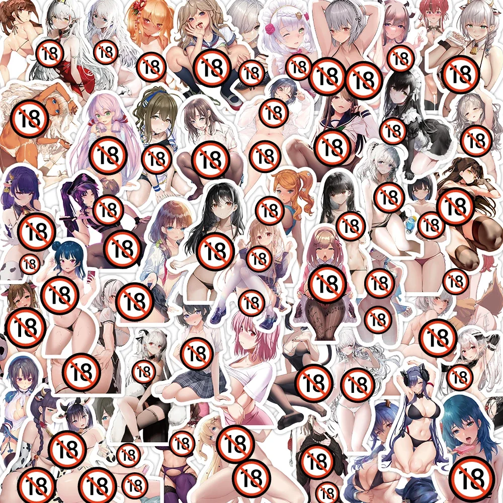 50pcs Exclusive Anime Sexy Waifu Adult Collection Waterproof Stickers (18+)