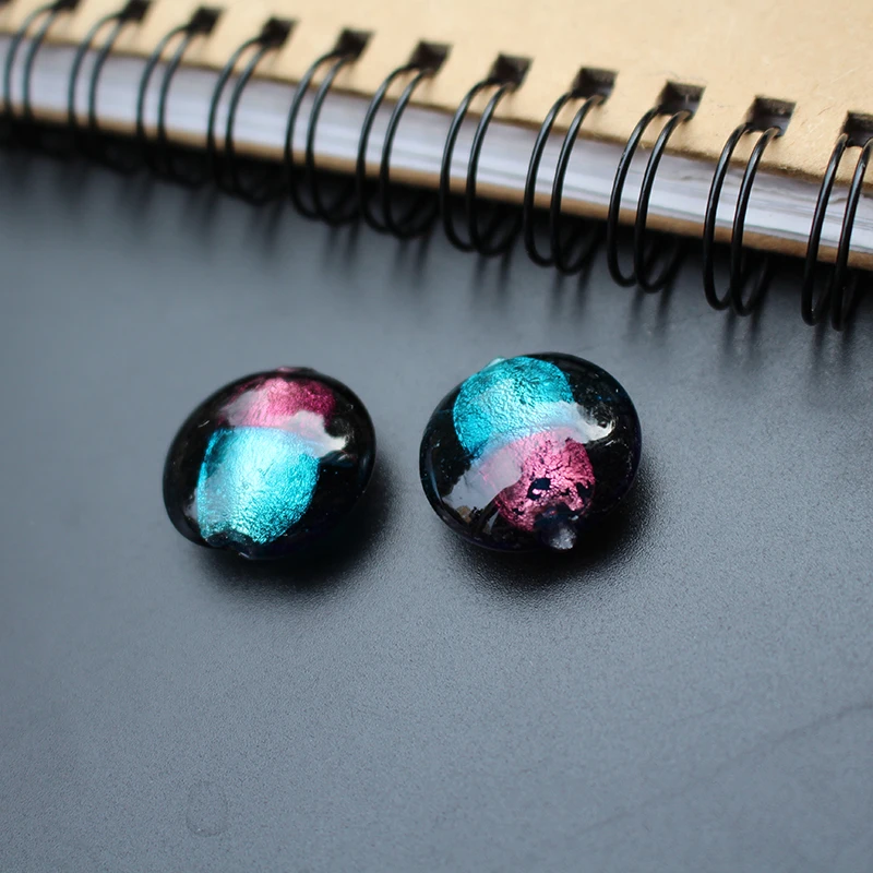 20mm Round  Lampwork glass beads Foil  Double Color Multi- color for jewelry Bracelet Necklace Earring Craft DIY Making Charms