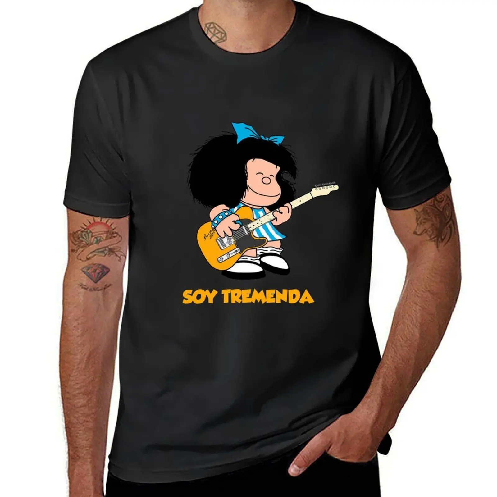 mafalda quino comics T-Shirt funnys cute clothes quick drying sweat Men's cotton t-shirt