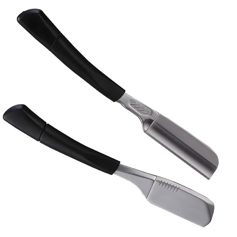 Straight handle manual scraper, bald shaver, hair salon, shaving, blade replacement, shaver