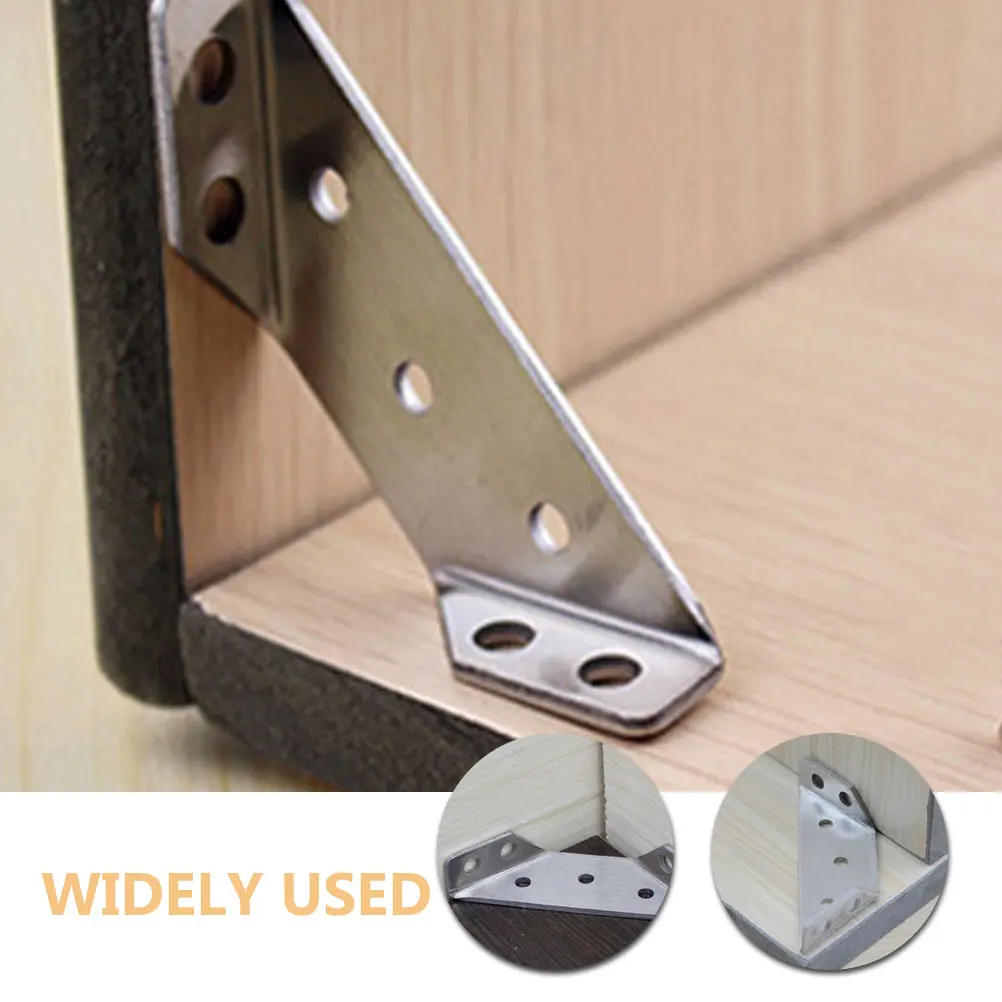 

6Pcs Furniture Corner Brace Stainless Steel Durable Angle Brackets Heavy Duty Corner Connectors for Wood Furniture Support