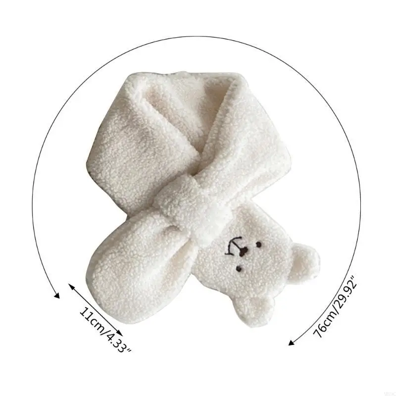 M89C وشاح رقبة لطيف للأطفال هدية 2T+ كاتم صوت طويل للأطفال بتصميم دب رائع