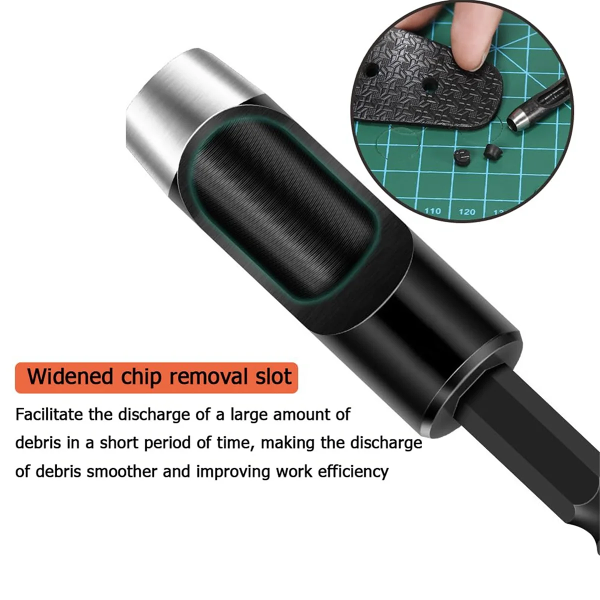 Jeu de forets à poignée hexagonale, forets creux, outil de poinçonnage du cuir, extension de foret flexible, 6 pièces