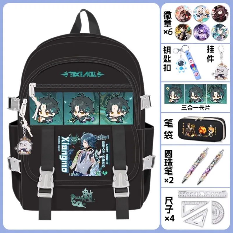 Anime Game GS Impact Cosplay Arlecchino Neuvillette Wanderer Furina Xiao Oxford Cartoon High Capacity Campus Backpack Bags Gifts