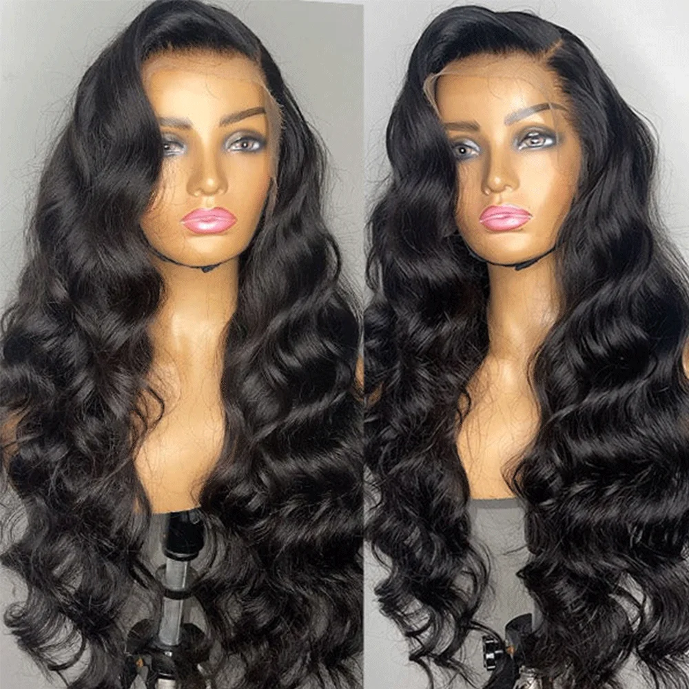 

250% density 13x6 HD Transaprent Body Wave Lace Frontal Human Wigs For Black Women Long Wavy Remy Pre-plucked 13x4 HD Lace Wig