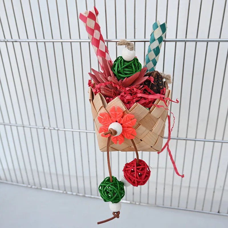 Bird Cage Toys Colorful Parrot Chewing Gnawing Toy Safe and Harmless Interesting Parrot Toy for Parakeets Cockatiels Budgies