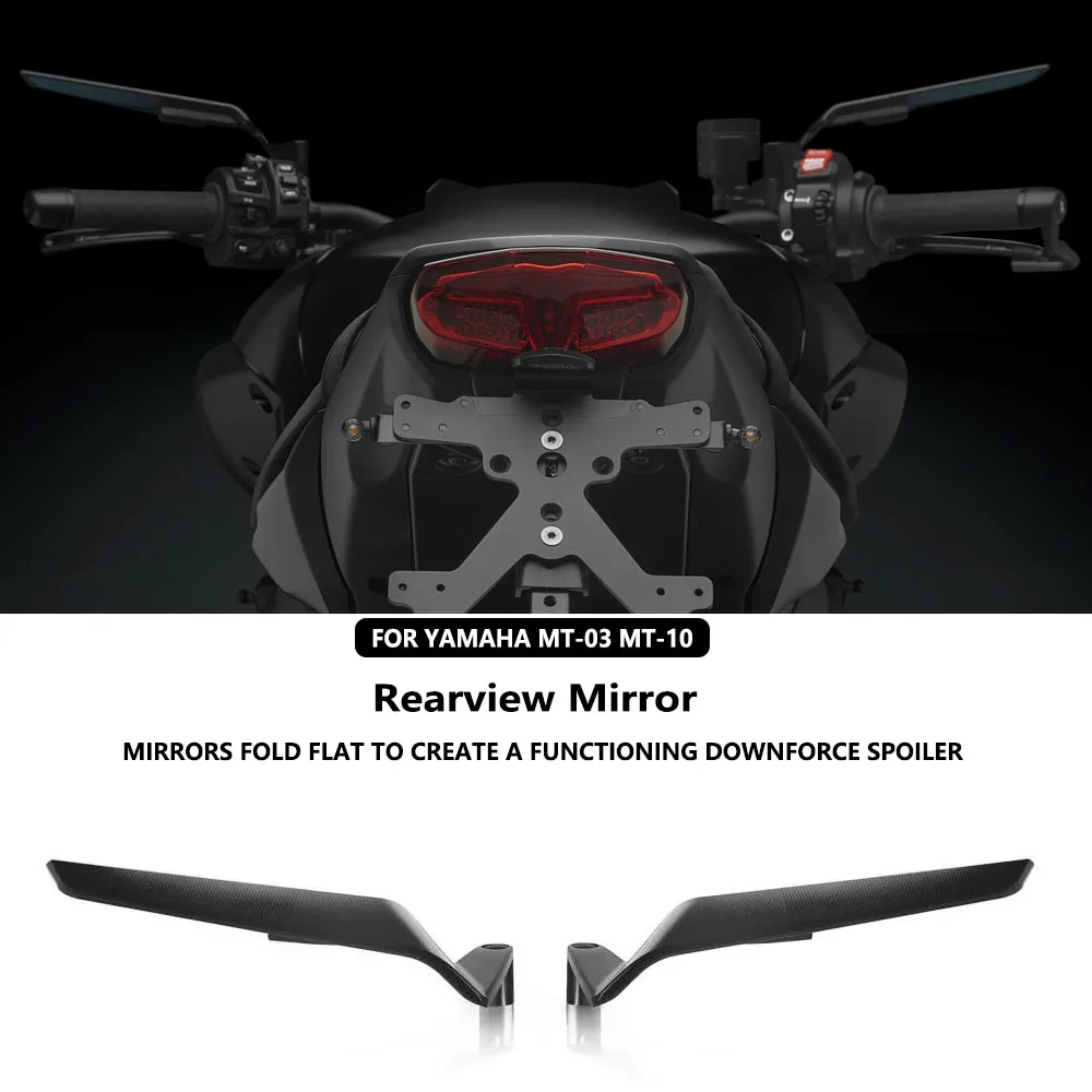 

For YAMAHA MT 03 MT03 MT 10 MT03 MT 10 2022-2026 Motorcycle Mirrors Stealth Winglets Mirror Kits To Rotate Adjustable Mirrors