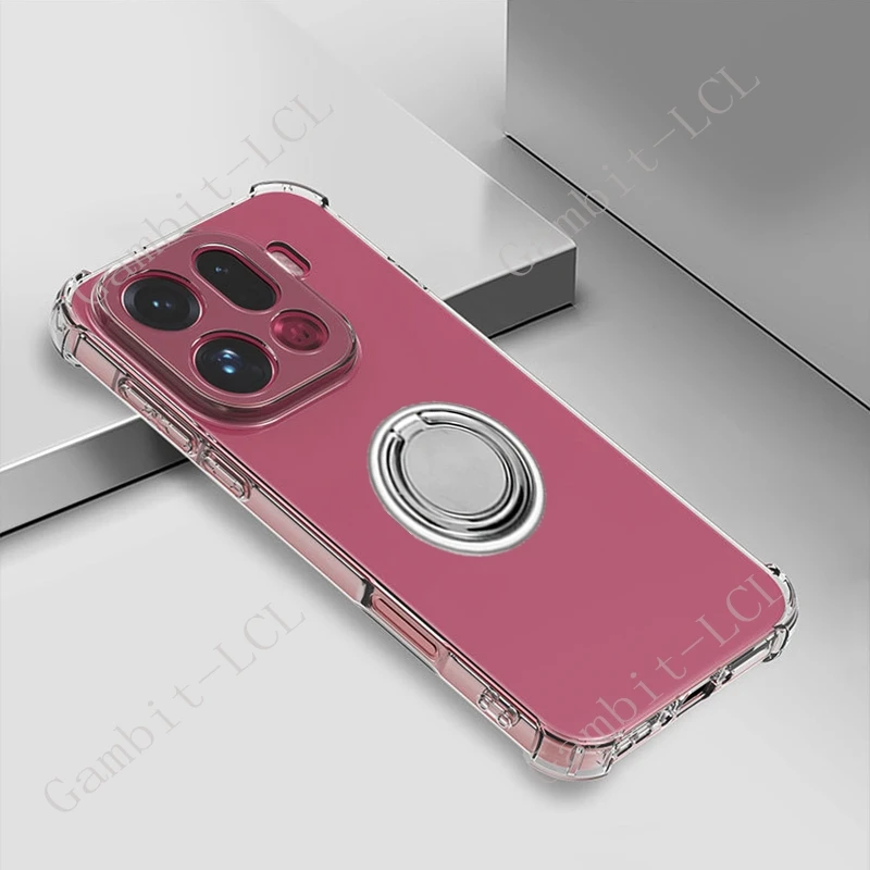 Para OPPO Find X9 Pro FindX9 X9Pro FindX9Pro PLG110 PLJ110 soporte de anillo trasero funda de teléfono Smartphone TPU cubierta suave