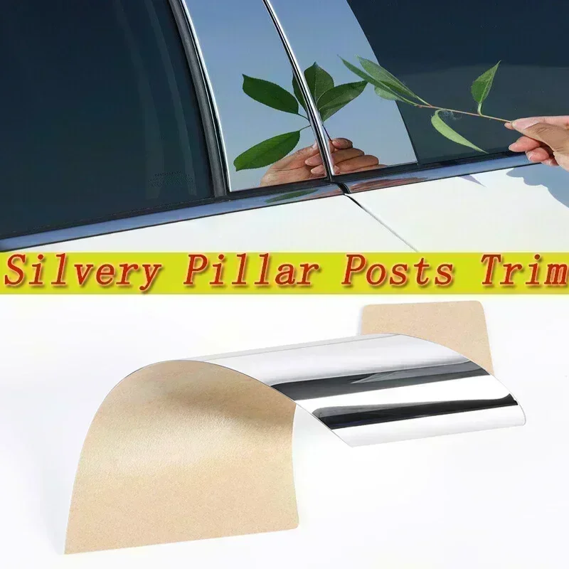 6Pcs Car Door BC Pillar Posts Cover Stickers Trims For Honda City GM4/5/6/8/9 2015-2019 Silver Auto Window Exterior Column Parts