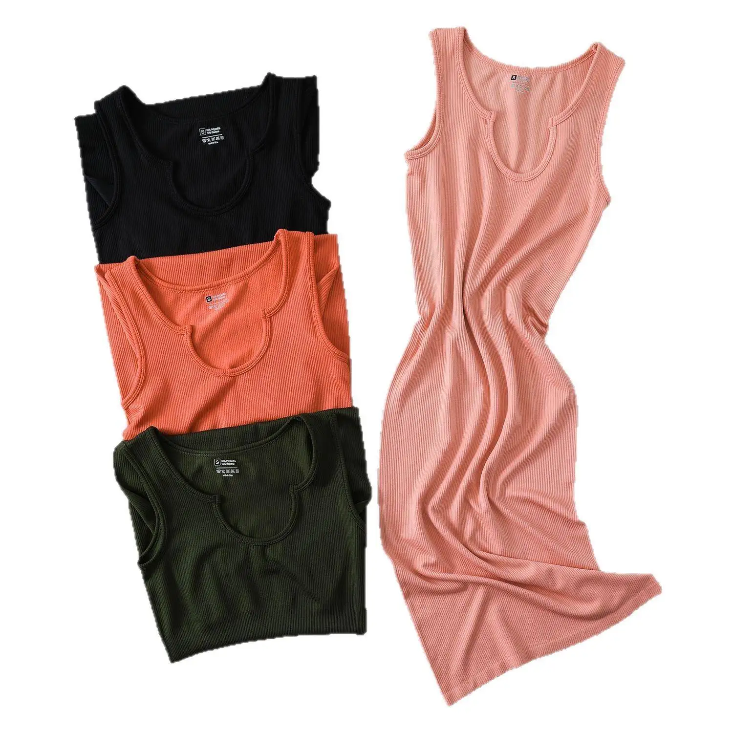 Casual yoga esporte dr feminino longo svel redondo ne vestido cintura elástica a linha saia outono camada base transfronteiriça