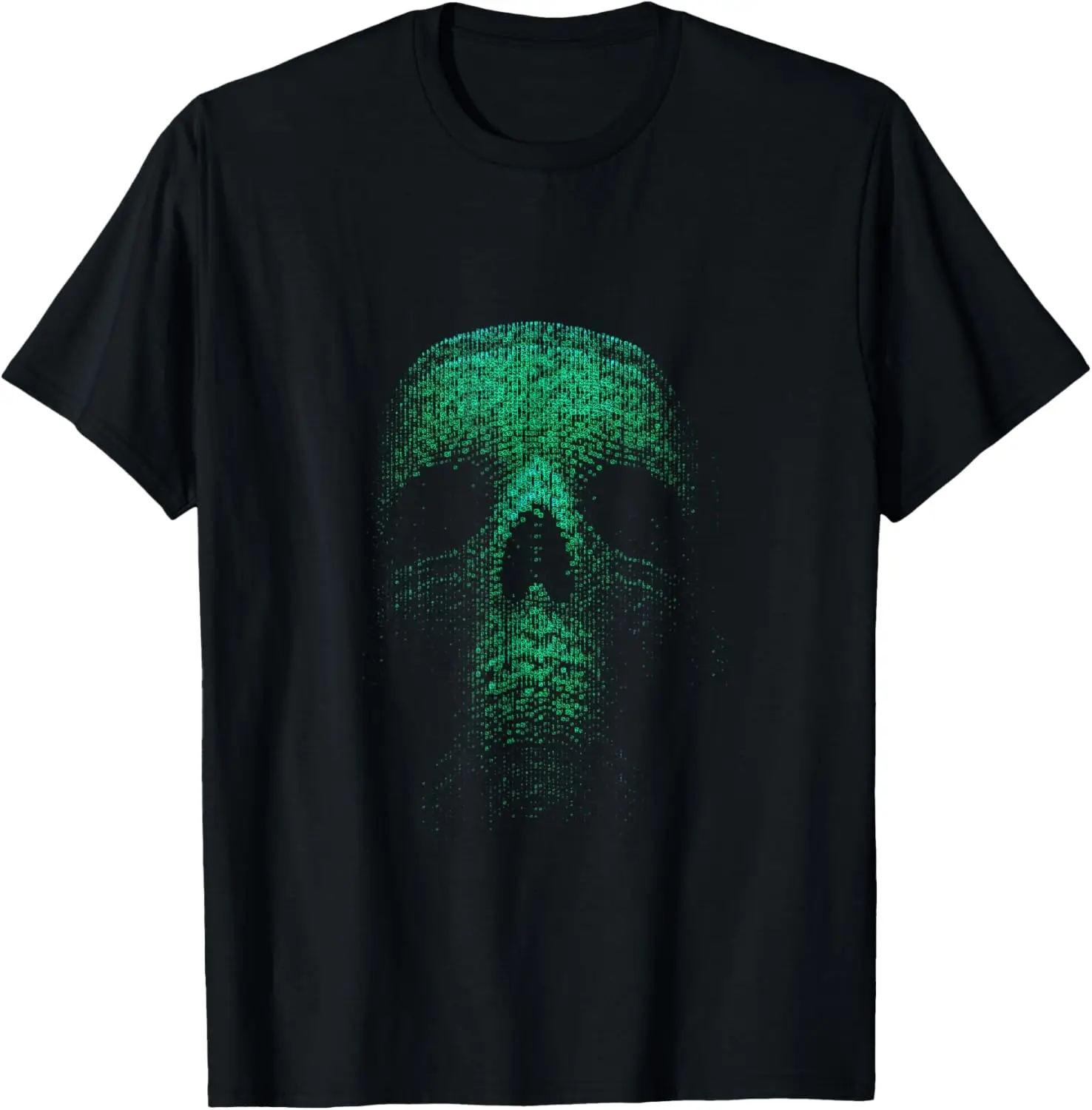 

Digital Rain Binary Coding Computer Programmer Skull T-Shirt