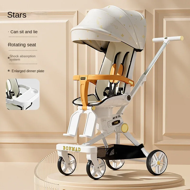 Baby Stroller High Landscape Lightweight Folding Baby Stroller Anti-side-over Walking Baby God Newborn Two-way Seat Stroller