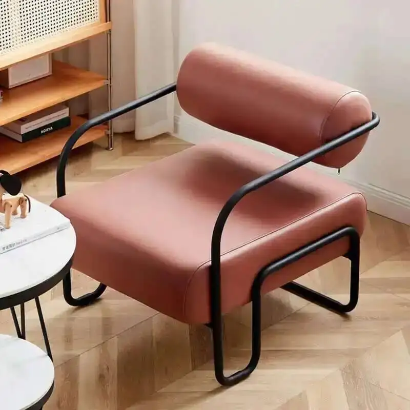 

Luxury Covers Simple Leather Chairs Hand Small Rest Outdoor Patio Garden Balcony Barber Chair Cafe Mobilador Designer Furniture