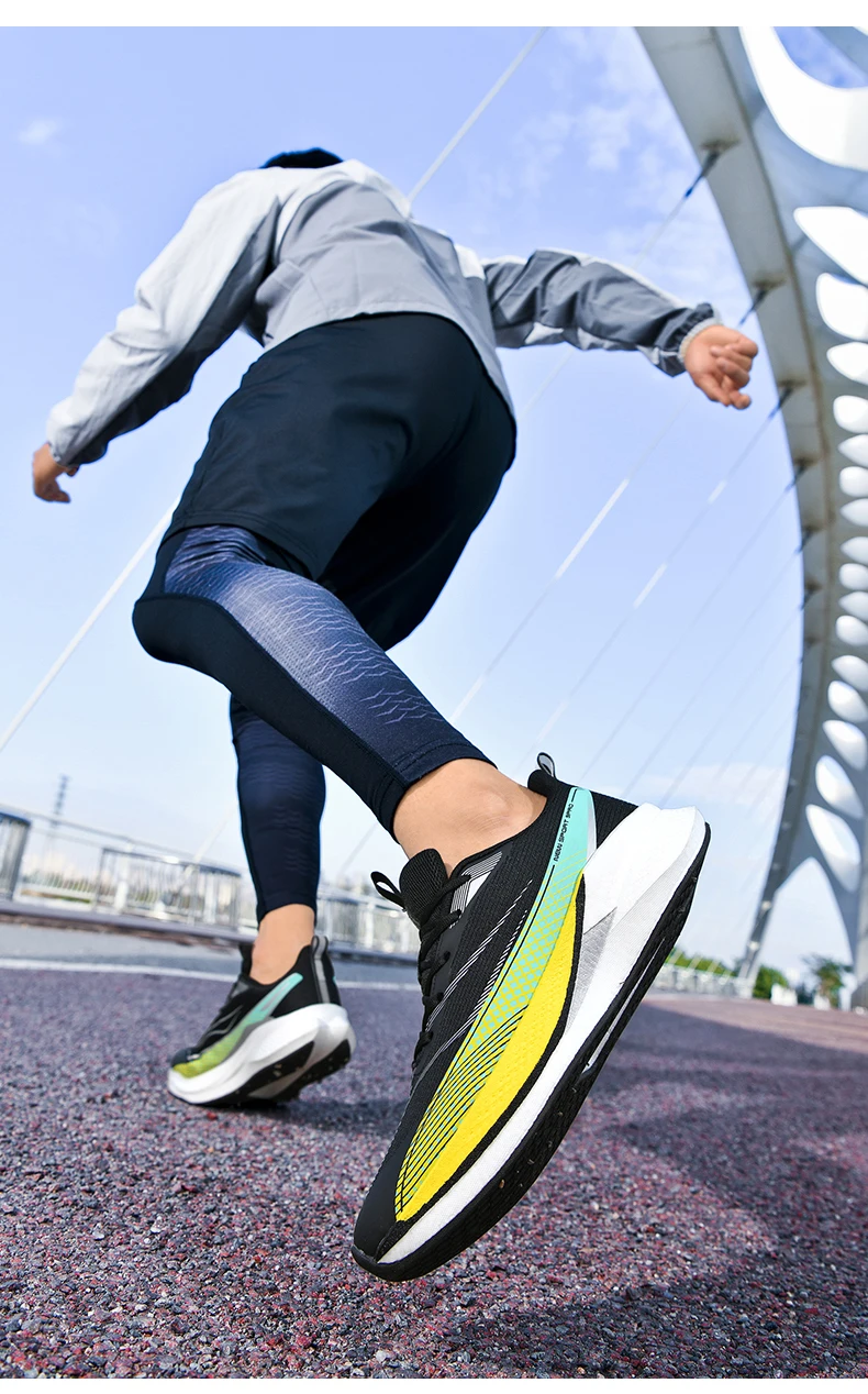 Weiße Marathon-Laufschuhe für Herren, spezielle Sportschuhe, atmungsaktive Turnschuhe, gepolsterte Turnschuhe für Rennen, Joggen, Outdoor, Tennis, Sportschuhe – Detail 15