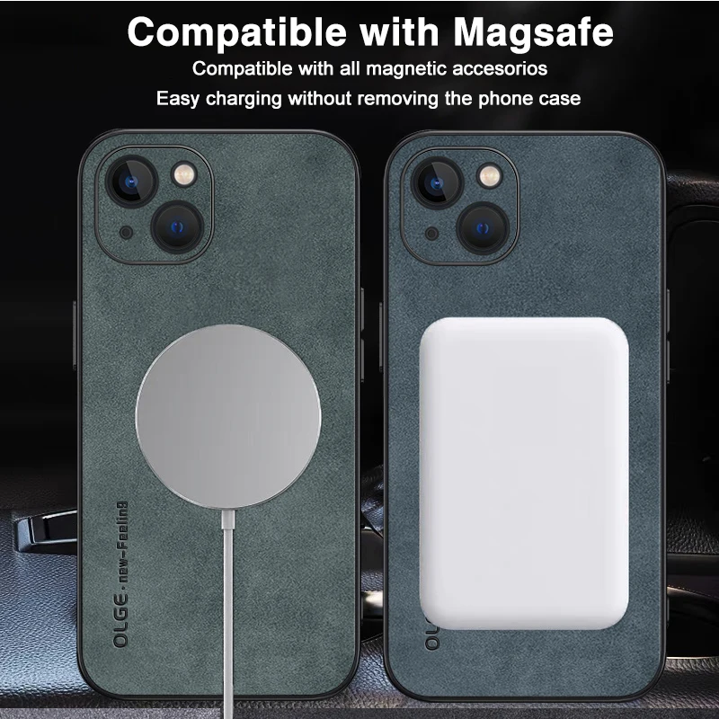 Tipo magnético de pele de carneiro para iPhone, 13, 6.1 ", à prova de choque, macio, TPU, 13pro, 13promax, tampa traseira do telefone, homens, mulheres