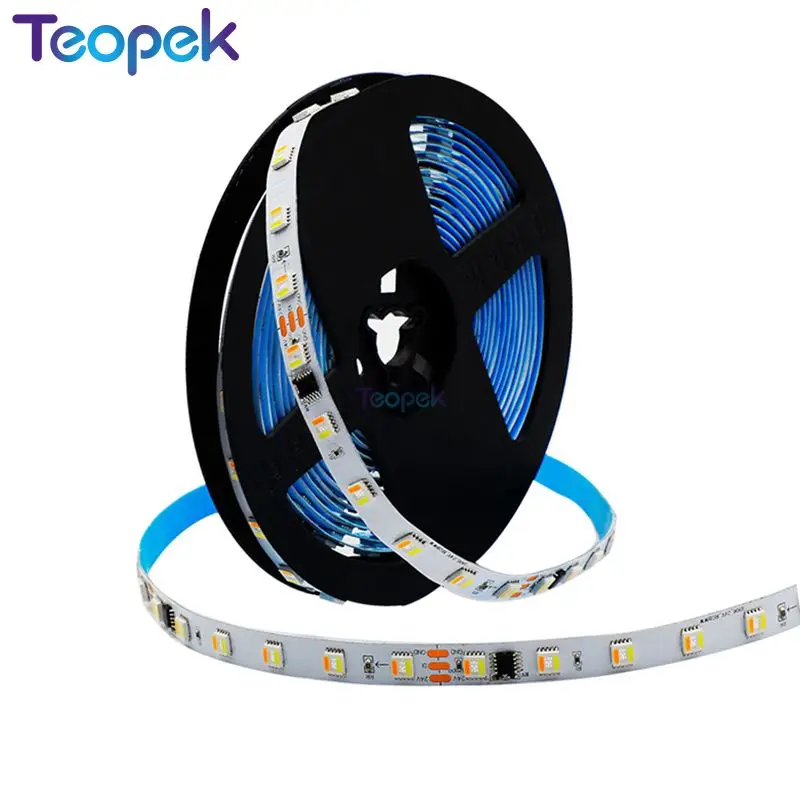 FW1906 RGB+CCT Magic Addressable Flexible LED Strip Light 5050 SMD  5 Colors in 1 chip Full Colors RGBWW Tape 24V DC