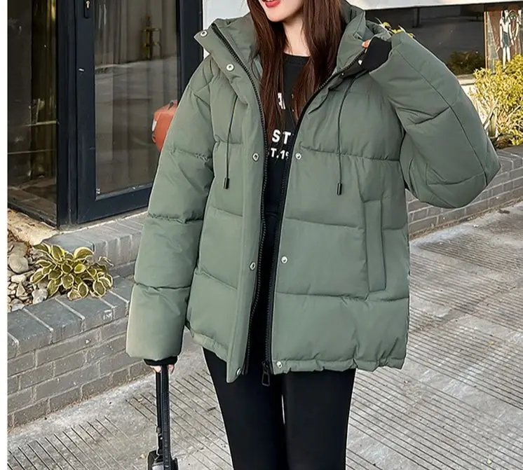 2025 Winter New Style Hooded Coat for Men - Loose Fit Cotton Jacket and Coat