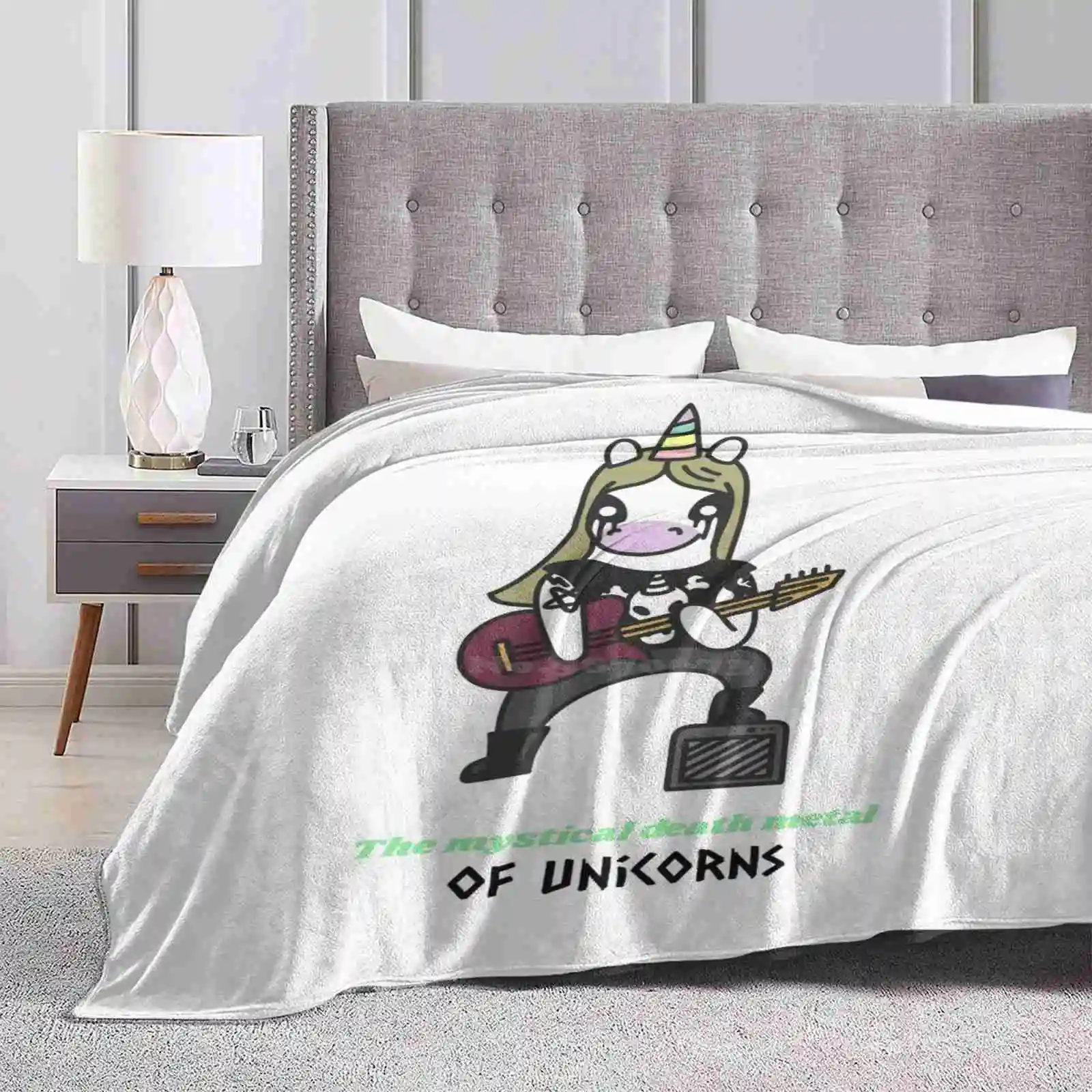 Metal Unicorn Latest Super Soft Warm Light Thin Blanket Hollythebee Metal Unicorn Guitarist Music Funny Cute Mystical