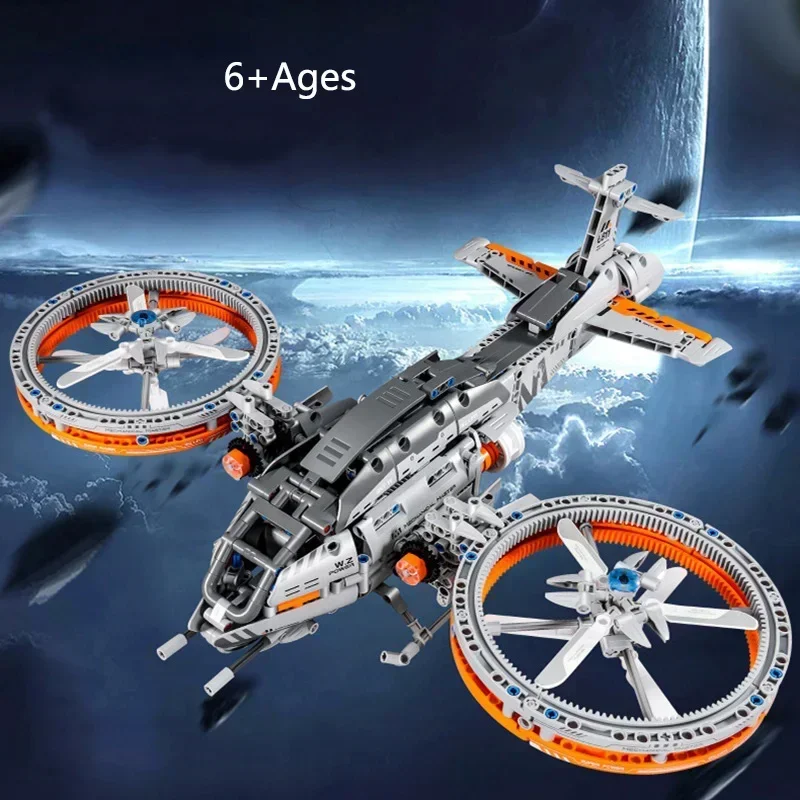 High-Tech Spaceship Starship Combat Aircraft Building Block Starfighter Brick Educational STEM Toys For Boys Christmas Gifts