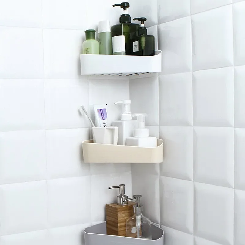 Toilet Rack Wall Hanging Bathroom  Storage Rack Hole Free Bathroom Suction Wall Suction Cup Drainage Tripod