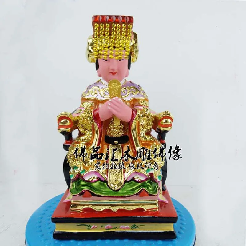 Southeast Asia HOME family Temple Worship Wood carving GUAN YIN Mazu Goddess Patron saint God buddha statue bless safe good luck