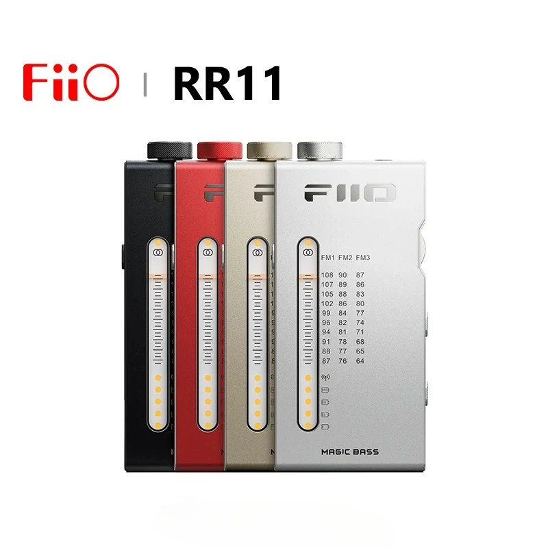 

FiiO RR11 Portable HiFi FM Radio Receiver Analog PVR Tuning Enhanced BASS 3D Surround Sound 64-108MHz Full-Band Coverage