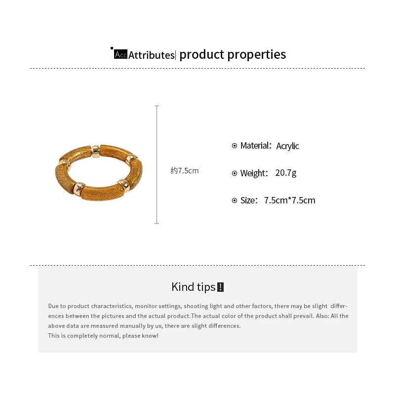 Multi-style Leopard Print Bamboo Tube Acrylic Stretchy Bracelets for Women Men Retro Resin Beaded Bangles Stack Jewelry Gift K1 image 6