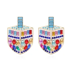 DREIDEL STUD EARRINGS WITH CRYSTALS // Hanukkah Earrings Chanukah Gift Spinning Top Hanukkah Decor Jewish Jewelry Accessories