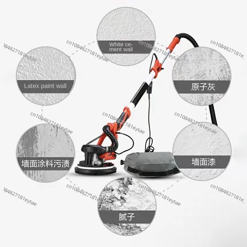 2.2M/3.2M Drywall Sander 1550W 220V Wall Polishing Grinding Dual LED Light Wall Putty Polishing Machine Wall Disc Sander