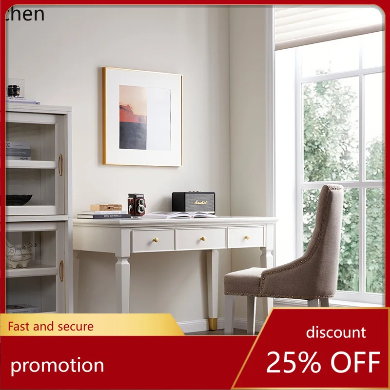 

HXL light luxury solid wood desk study table student desk with drawer furniture