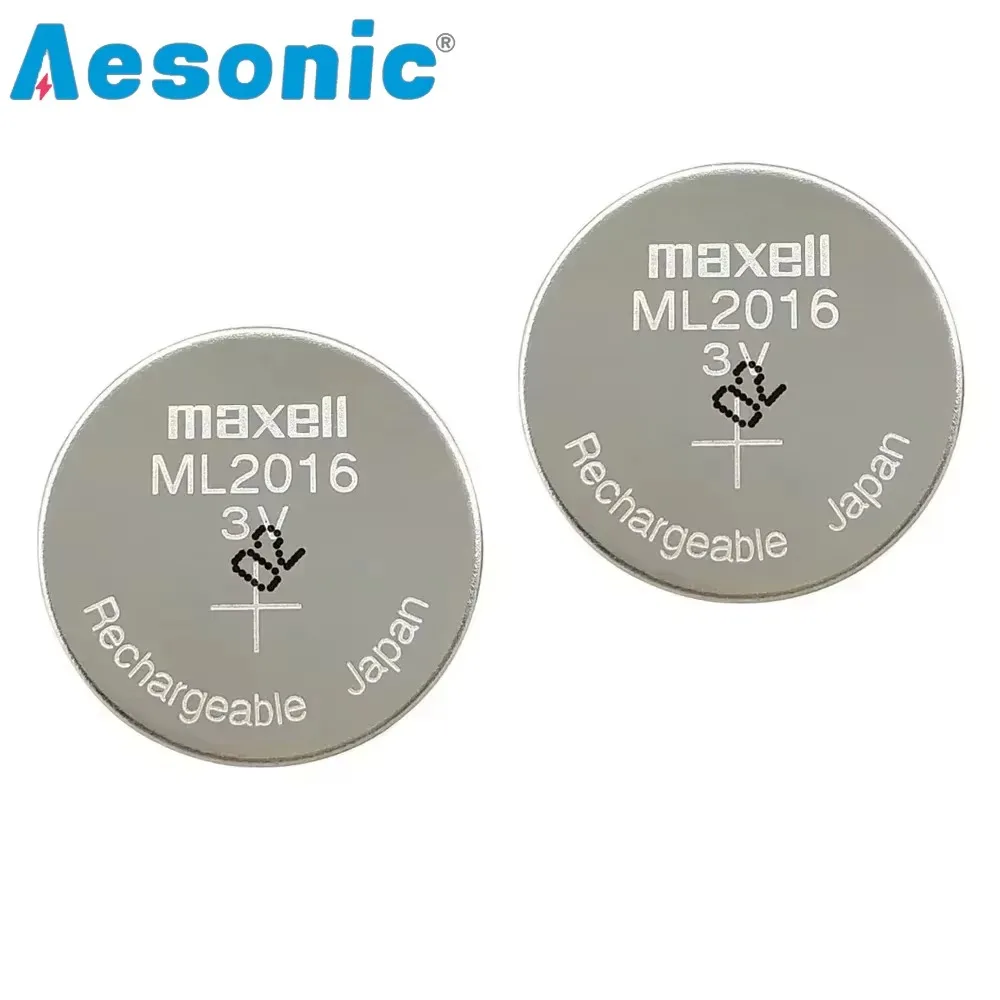 2PCS Original MaxeII ML2016 Photokinetic Kinetic Energy Rechargeable Button Battery ML 2016 Can Replace CR2016 Coin Cell Watch view 3