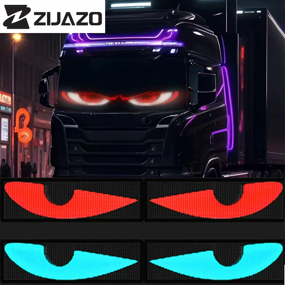 

ZIJAZO Car and Taxi Flexible LED Matrix Pixel Panel Light，Programmable LED Truck Sign Animation，DIY，Bluetooth App Remote Contro