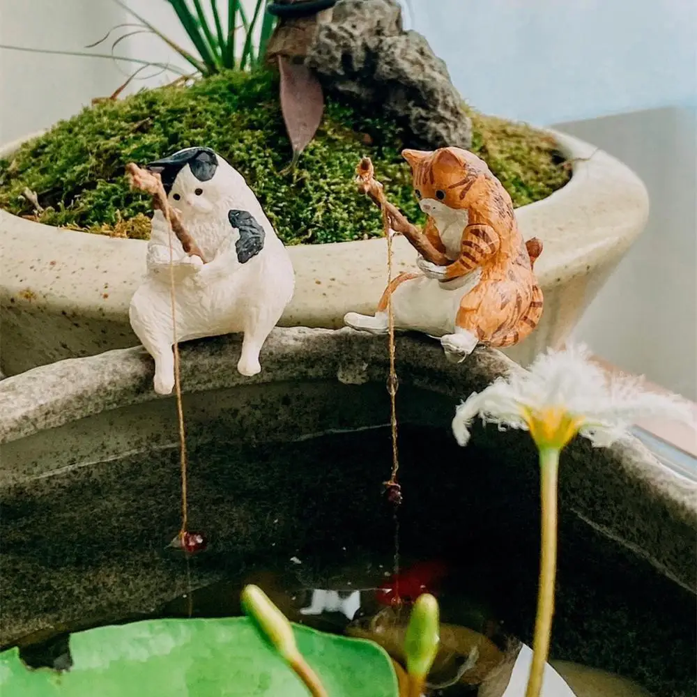 창의적인 수족관 장식 미니 소형 낚시 고양이 수족관 액세서리, 조경 장식, 어항 액세서리, 12 가지 스타일