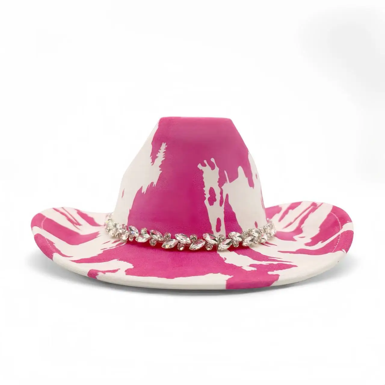 HongLuan Pink Glitter Costume Hat Adult, Cowboy Hats Rhinestone for Woman, Cowboy Cosplay Female Accessories & Cowgirl Cap