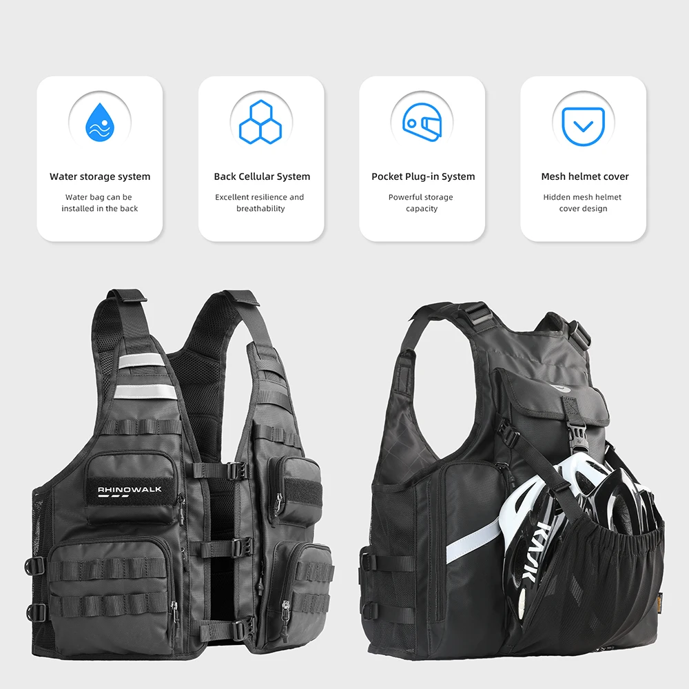 Rhinowalk chaleco Universal para montar a Motor, mochila de ciclismo portátil para viajes al aire libre, paquete deportivo con bolsa de agua,