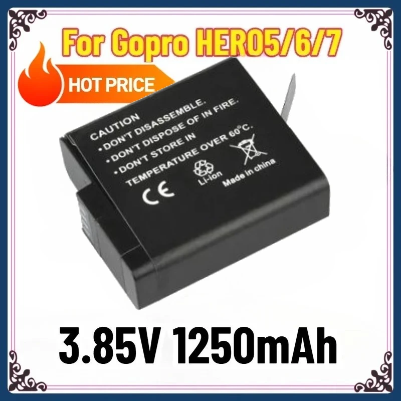 

For Gopro Hero 5 6 7 Rechargeable Battery 2/3/4PCS NEW1250mAh Battery Motion Camera Batteries Ahdbt-501 Full Decode