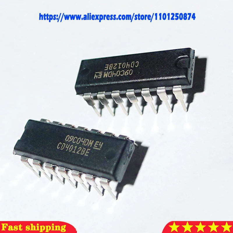 10pcs/lot CD4012BE CD4012 HEF4012BP HCF4012 DIP 4012 DIP-14 In Stock