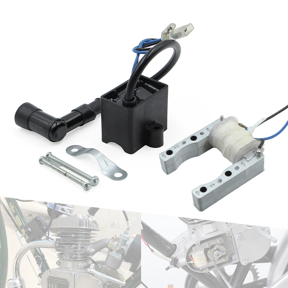 Bobina de ignição cdi magneto para motores de 2 tempos 49cc 50cc 60cc 66cc 80cc, peças de bicicleta motorizada