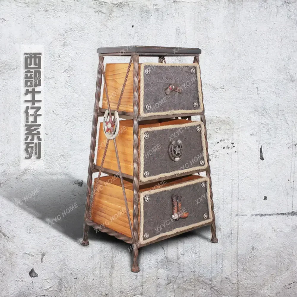 النمط الصناعي الحديد خزانة التحف شرفة المتعثرة خزانة التخزين #5