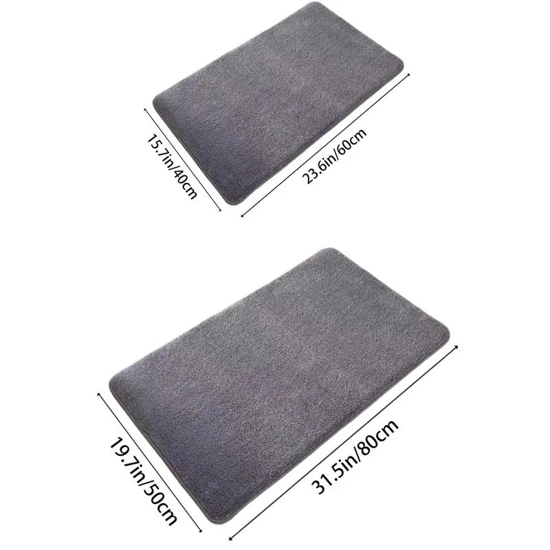 

Super Absorbent Quick Dry Bathroom Mat, Soft Coral Velvet Anti-Slip Floor Rug for Shower Door