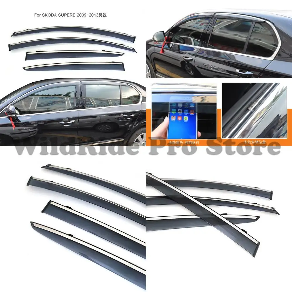 

1 комплект, утолщенный литой дефлектор от дождя для Skoda Superb 2009-2015, оконный дождевик