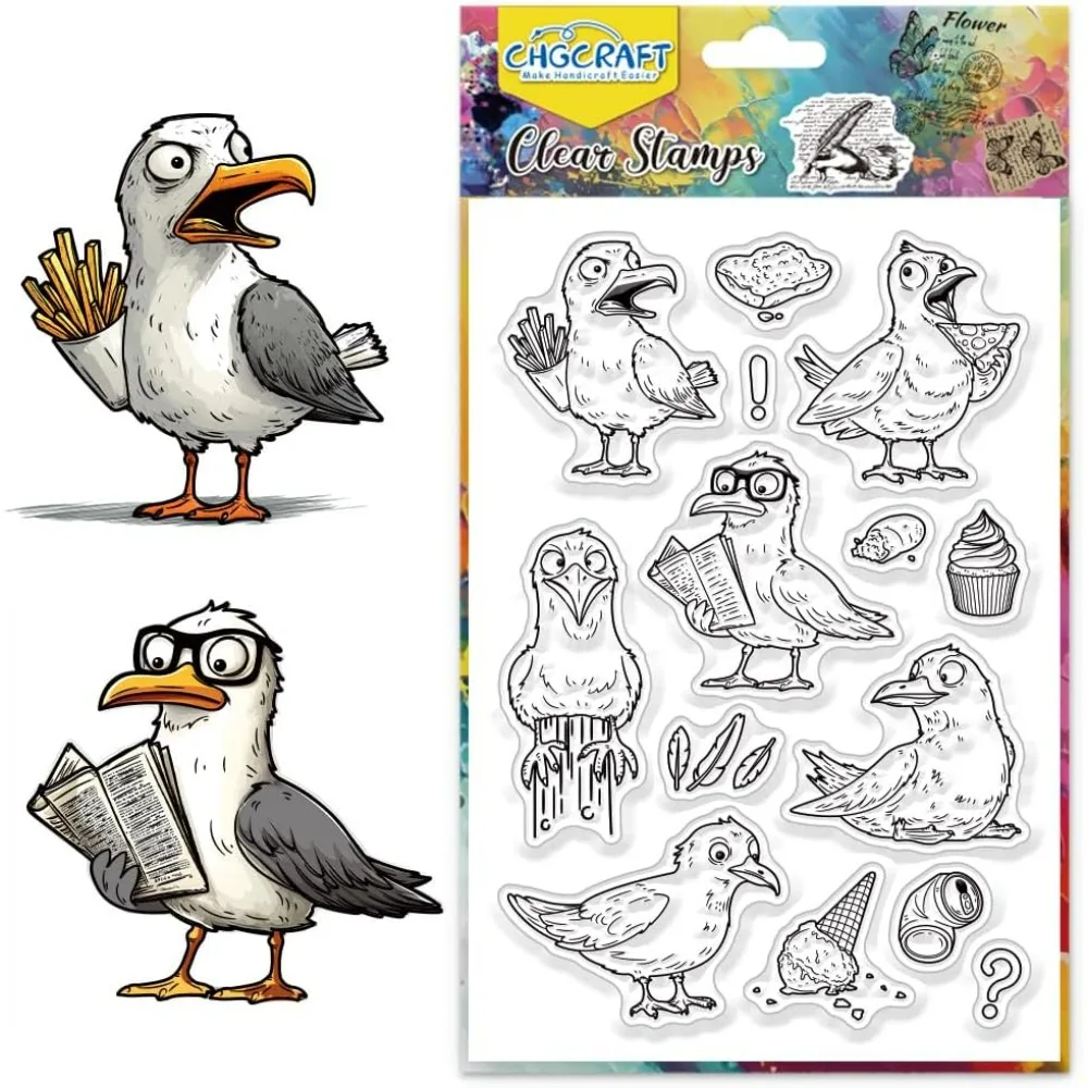 Seagulls Clear Stamps Bird Transparent Stamps Clear Seals for DIY Scrapbooking Photo Album Decoration 4.3x6.3inch - view 2