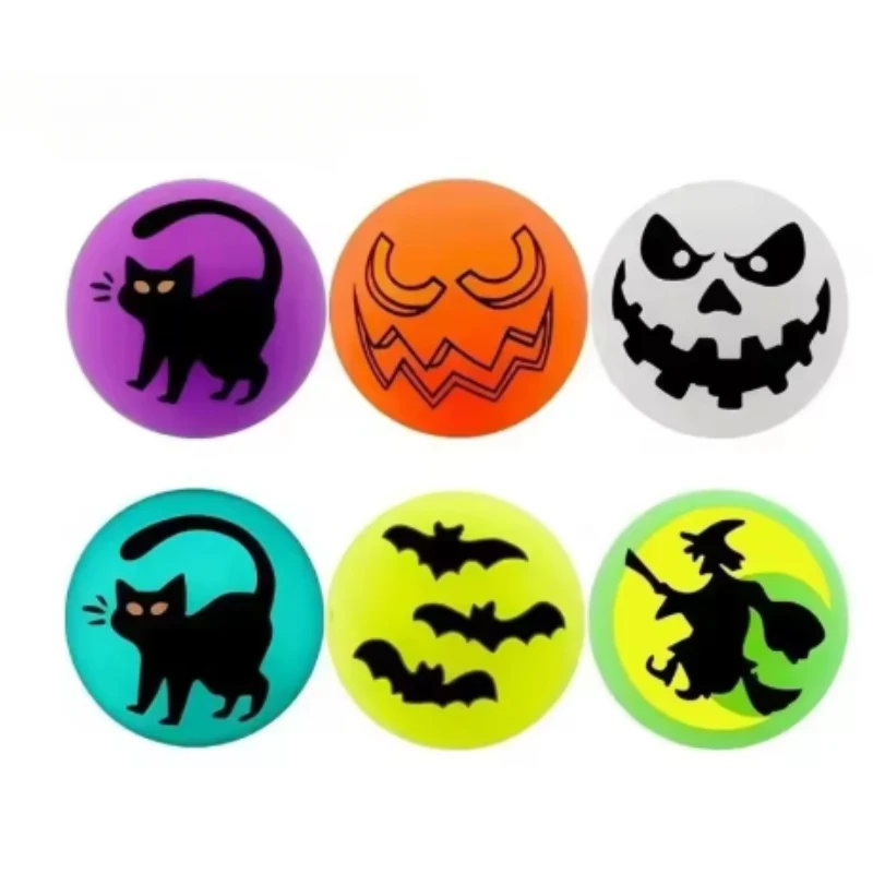 1Pcs Halloween Glow in The Dark Bouncing Balls Toy Kids Trick or Treat Gift Goodie Bag Filler Halloween Party Gag Toys