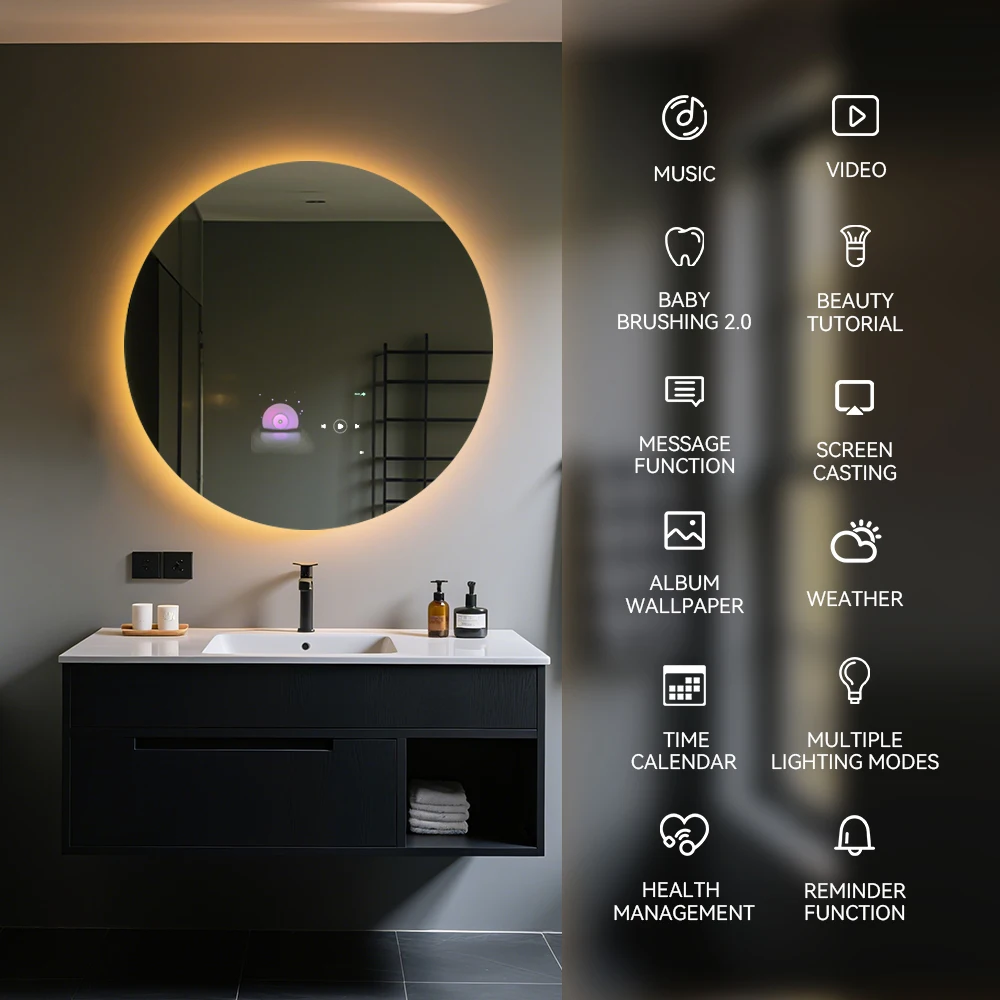 LED Mirror WIFI Magic Mirror With Waterproof Android 11 Smart Touch Interactive Bathroom Mirror For Apartment Hotel Project