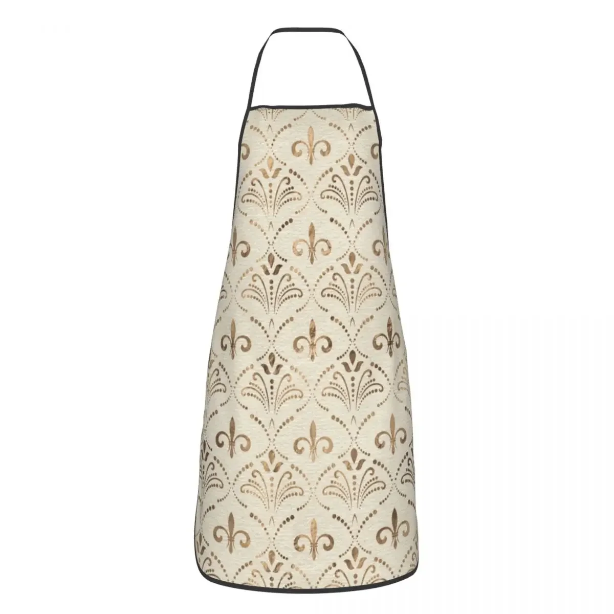 Funny Elegant Fleur-de-lis Pattern Bib Aprons Men Women Kitchen Chef Lily Floral Fleur De Lys Tablier Cuisine for Cooking Baking