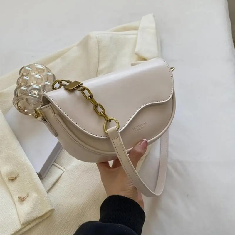 

2023 Shoulder Bags for Women Girl Solid Color Half Moon Bags Casual Leather Bags Large Capacity Vintage Crossbody Bags 20CA